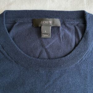 J.Crew Jackie Cotton-blend Knit Shell in Navy Blue, Size Large